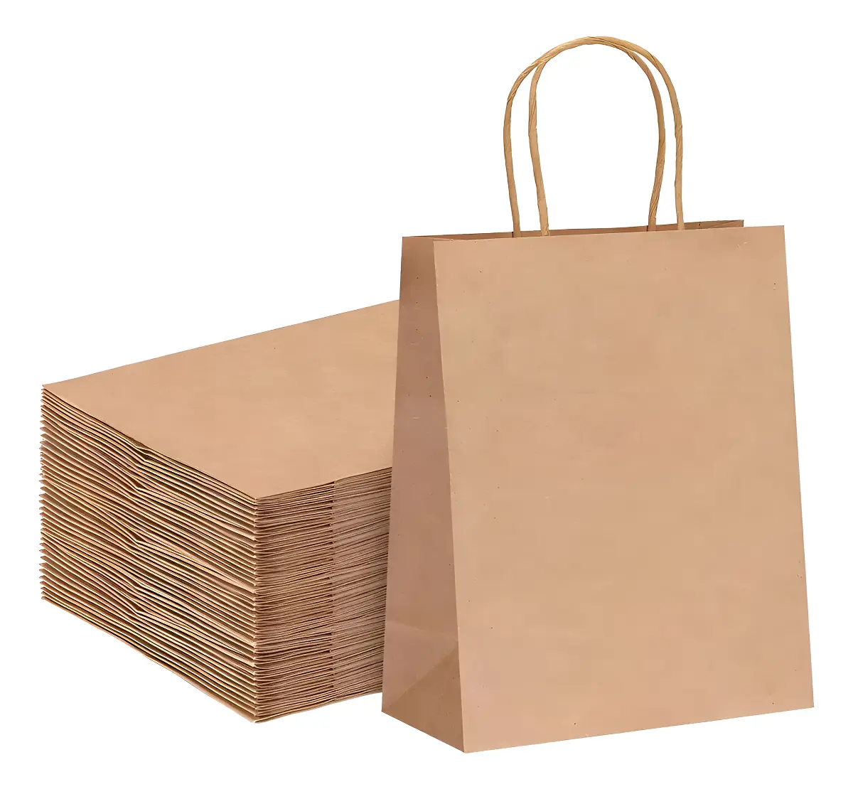 Bolsas de Papel Kraft para Regalo con Manija Mayorista 20x22cm