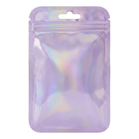 Bolsas Doypack Holográficas con Cierre Zipper Lila 10x15cm