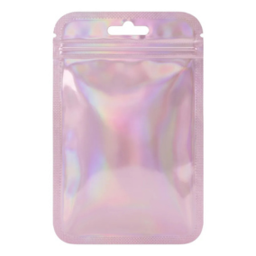 Bolsas Doypack Holográficas con Cierre Zipper Rosa 10x15cm