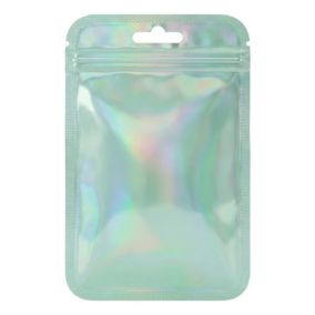 Bolsas Doypack Holográficas con Cierre Zipper Verde 10x15cm