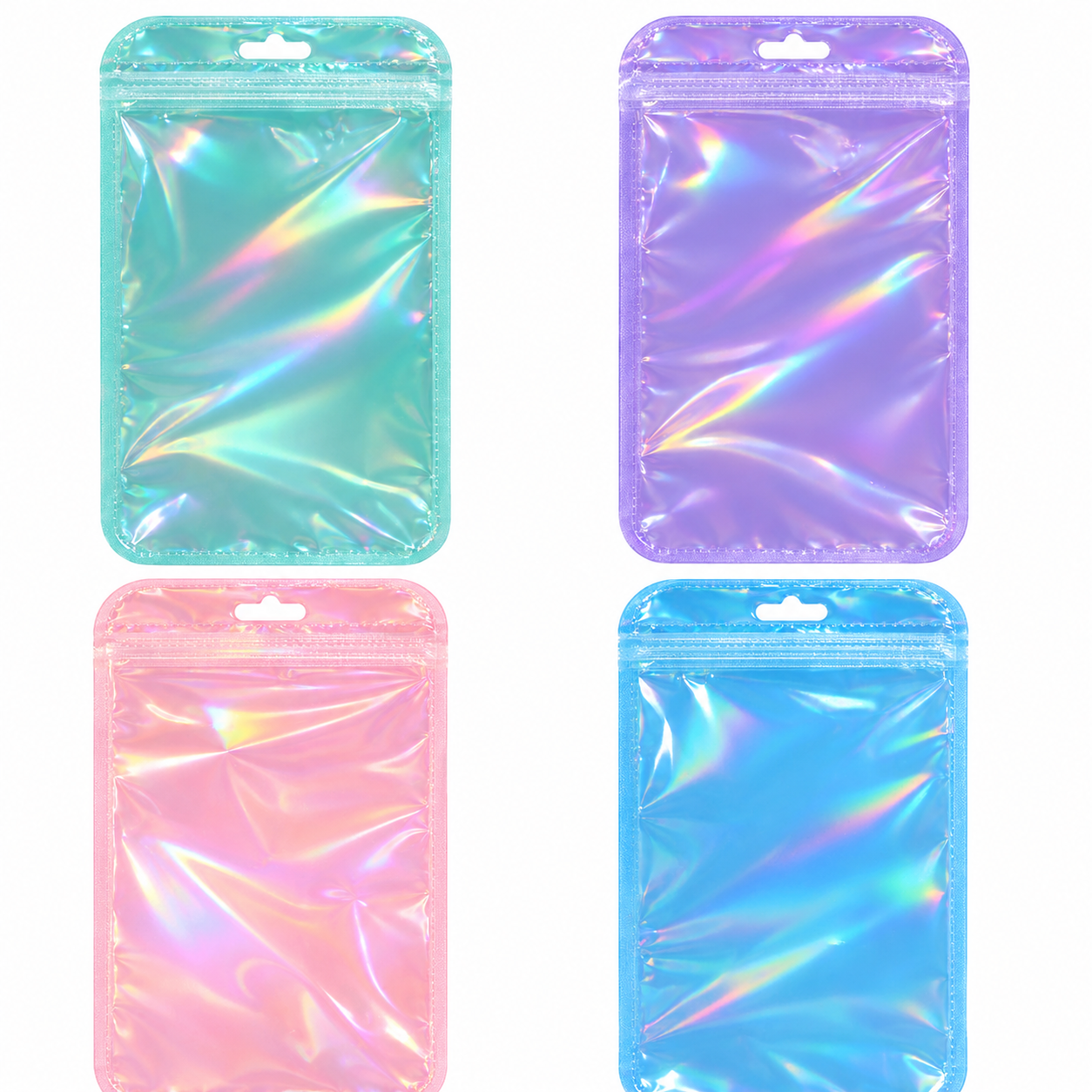 Bolsas Doypack Holográficas con Cierre Zipper Color Pastel - Lila 10x15cm al por mayor en Argentina